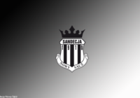 Sandecja z kartami kibica